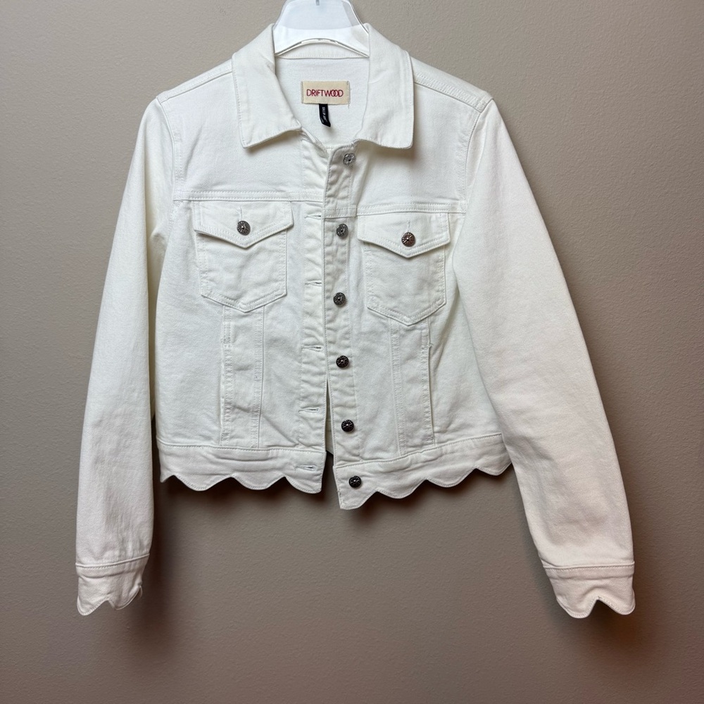 DRIFTWOOD | Scallop Jacket in White Denim